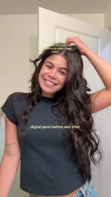 digital perm update ⭐️⭐️⭐️ also she cut a bunch of layers and cut a couple inche