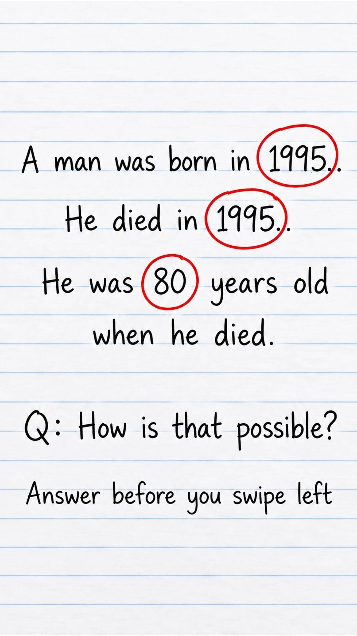 Born in 1995. Died in 1995. But lived 80 YEARS?! 🤯🧠 Wait… HOW?! 😂 Don't let t
