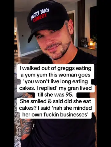 Can’t even walk out of Greggs and enjoy a bloody Yum Yum without some nosy woman