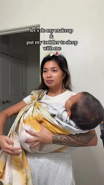 when having a Velcro breastfed toddler but this mama gonna get both done 😂🍼✨#M