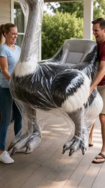 Relax in luxury on this walking cute ostrich sofa 😱👏