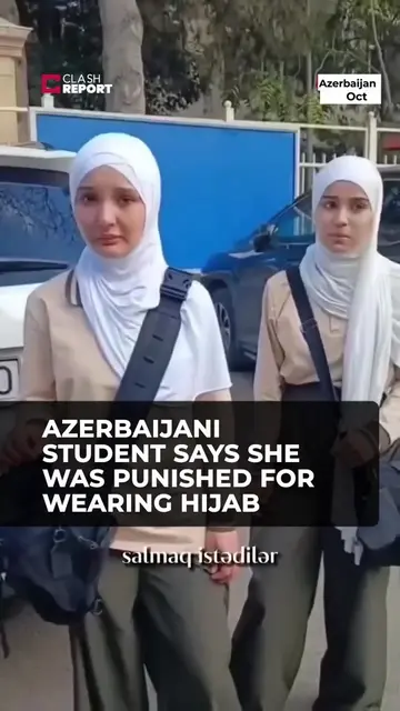 A headscarf-wearing student in Azerbaijan says she was kept in a room at school 