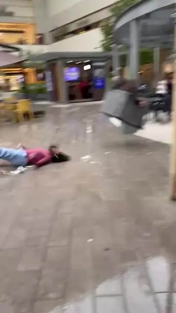 Un columpio en movimiento golpeó y derribó a una joven que caminaba por Plaza Ma