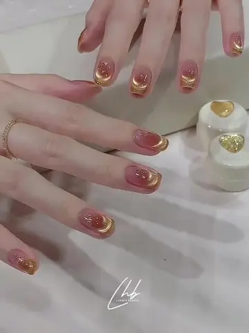 Golden Sparkle French Cat-Eye Nails 💛✨💅 | Elegant French Tips with a Magnetic 