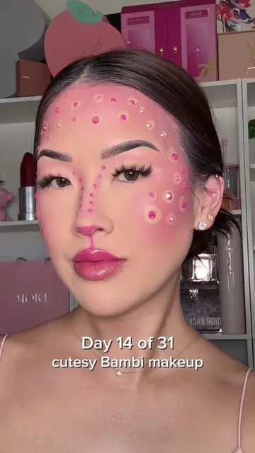 PINK Bambi makeup 💕🦌✨ #easyhalloweenmakeup #halloweenmakeup #bambimakeup #make