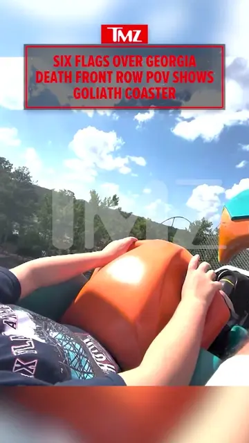 🎢😧 A front-row view of the Goliath roller coaster at Six Flags Over Georgia sh
