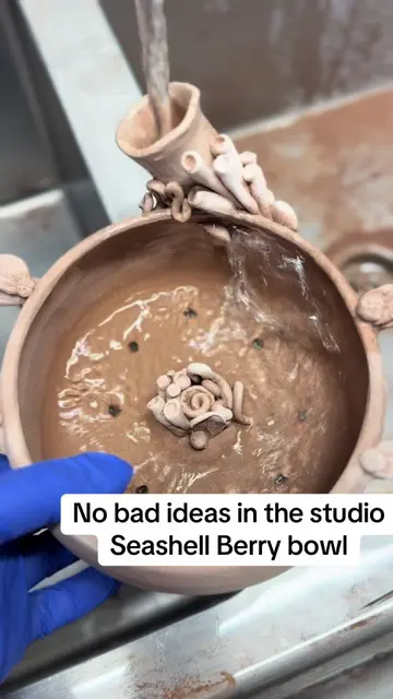 Sea themed berry bowl? #creatorsearchinsights #handmadecraft #pottery #sea #art 