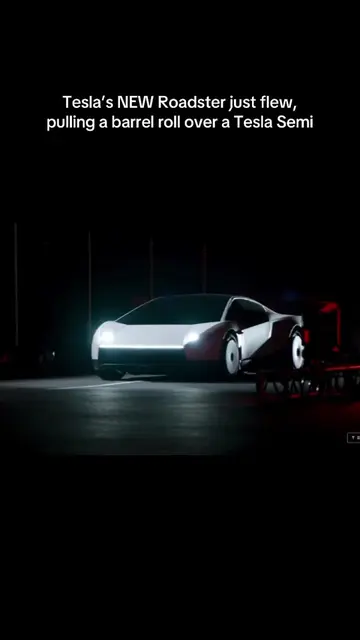 The Tesla Roadster *literally* does a flying kickflip over the entire Tesla flee