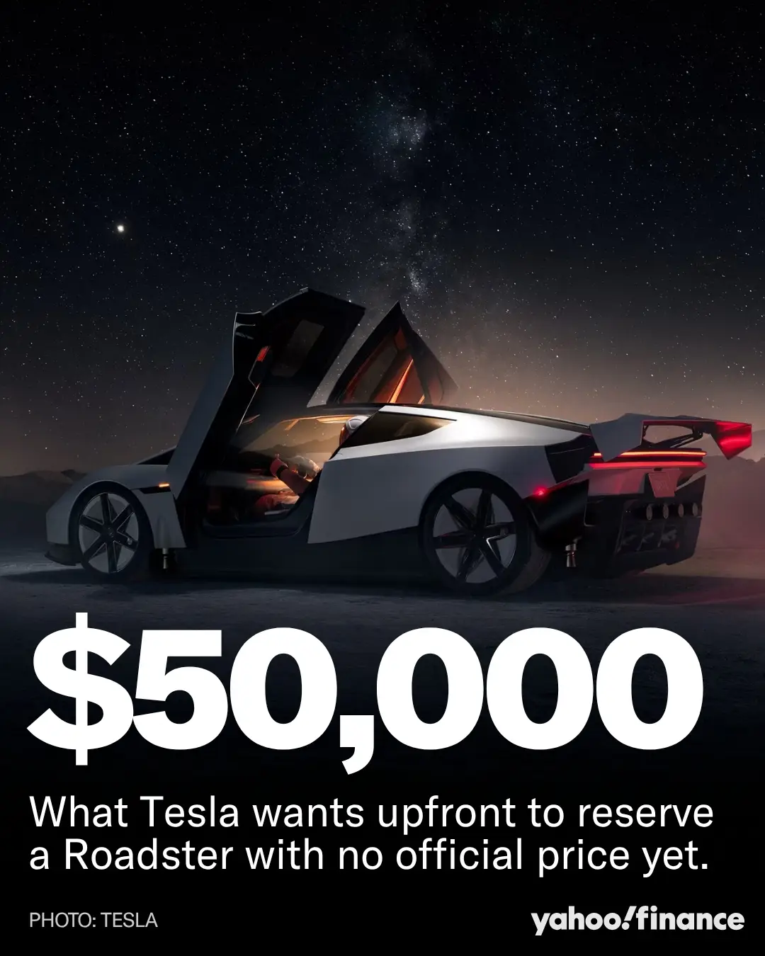 Tesla’s Roadster can flip itself midair. Reserving one takes $50,000 upfront and