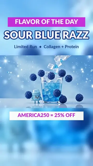 Sour Blue Razz just dropped and it’s a LIMITED RUN 💙✨ Collagen + protein in eve