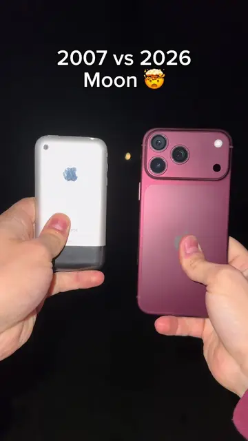 2007 vs 2026 Zoom Test to the Moon 🤯 #iphone #iphone18pro #iphone2g #moon #fyp