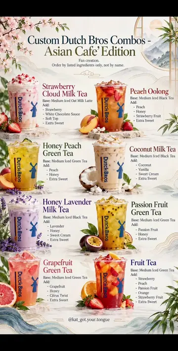 Dutch Bros custom menu combos with an Asian cafe twist. Discover creative drink 