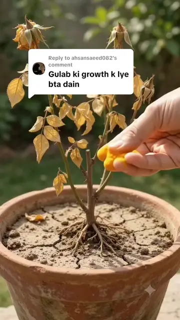 Replying to @ahsansaeed082  Gulab ki growth ruk gayi hai? 🌹 Sukha hua gulab 7 d