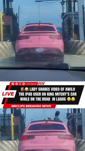 🚨😂 lady shares video of awilo the ipad user on king mitchy’s car while on the 