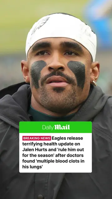 Philadelphia Eagles quarterback Jalen Hurts is set to miss the remainder of the 