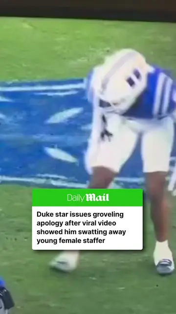 The Duke football star who was heavily criticized for swatting away a female sta