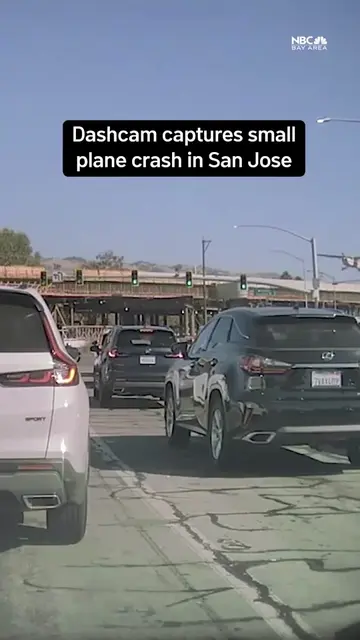 A dashcam captured the moment when a small plane crashed in San Jose over the we
