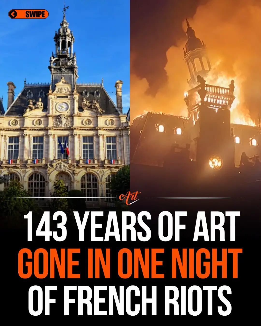 On Saturday 17 October 2026, the town hall of Limoges in France was set on fire 