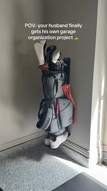 Slowly but surely getting our garage organized and making room for everything! ⛳