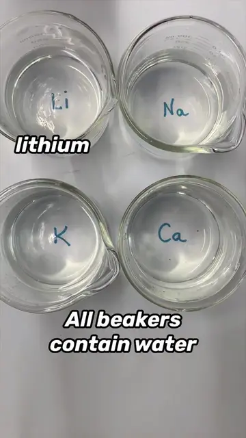 Lithium, sodium, potassium, calcium. Four metals, four beakers of water. One of 