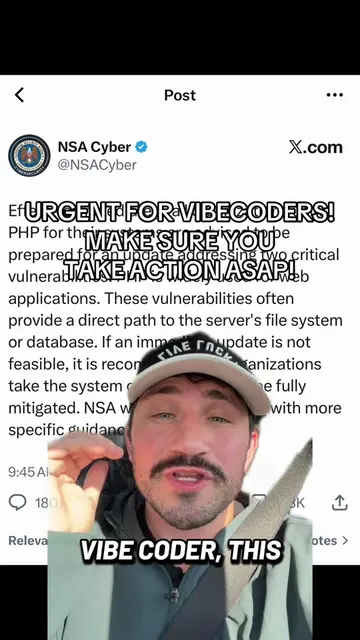 Vibecoders, check your app today. The NSA just warned about two critical PHP fla