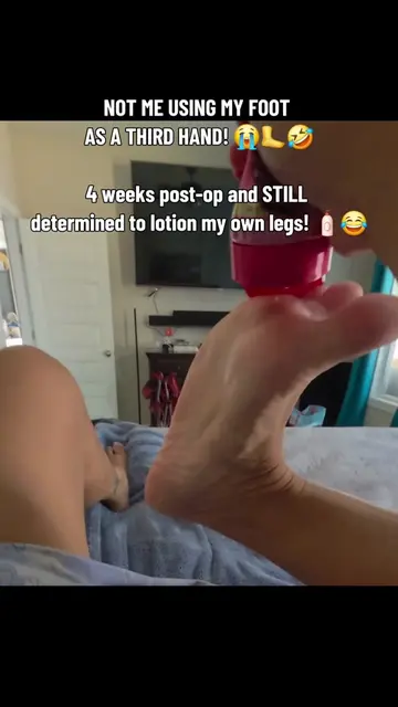 4 weeks post-op and REFUSE to lose your independence! 😂😭 When you can't reach 