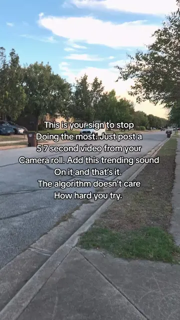 Small Creators, don't overthink it. grab a video from your camera roll (everybod