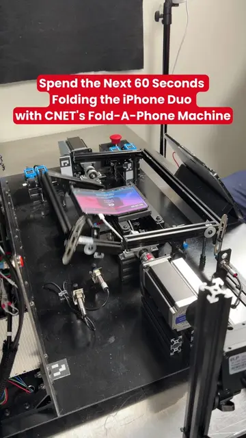 Our custom-built Fold-A-Phone machine is folding the iPhone Duo constantly, 24 h
