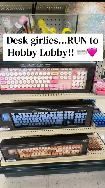 Hobby Lobby finds are getting TOO GOOD!! 🎀⌨️💕 Look at these adorable retro key