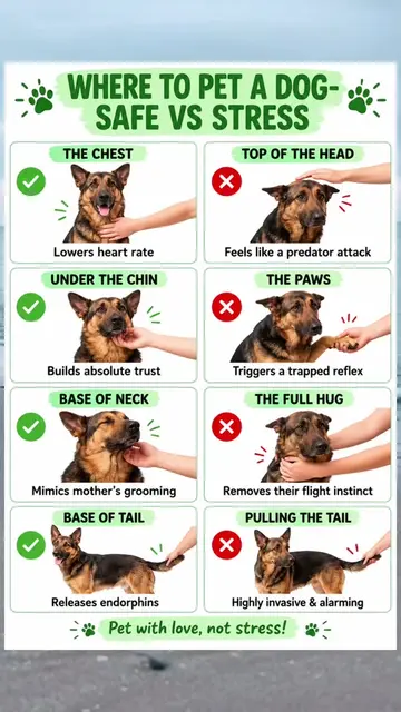 🐶💚 Where to Pet a Dog: Safe vs. Stressful Spots! 🐾 Want to build trust with y